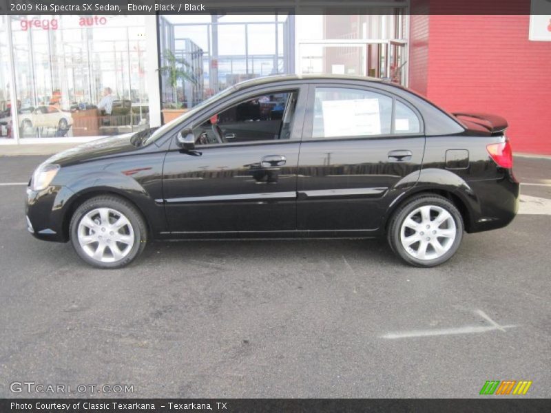 Ebony Black / Black 2009 Kia Spectra SX Sedan