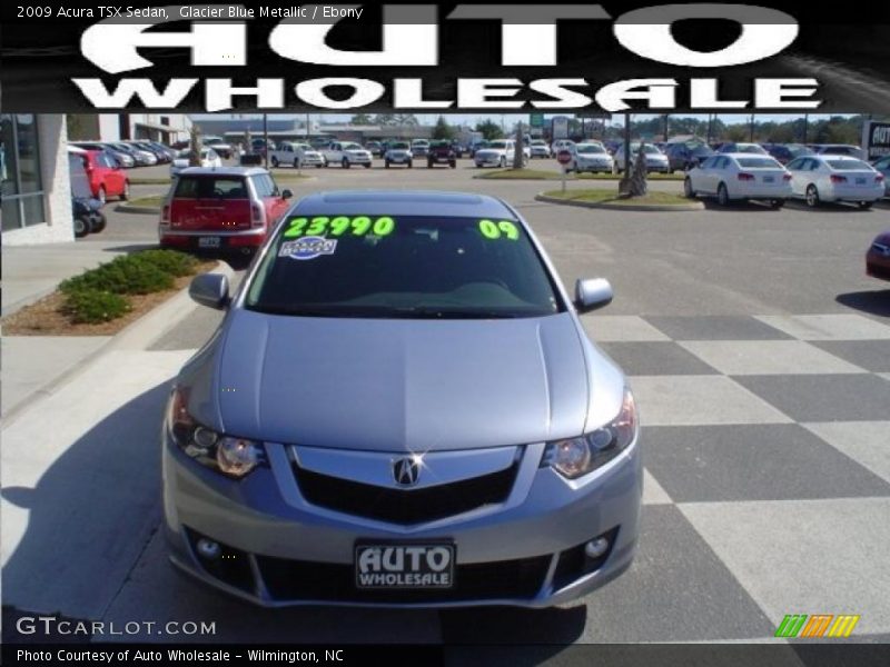Glacier Blue Metallic / Ebony 2009 Acura TSX Sedan
