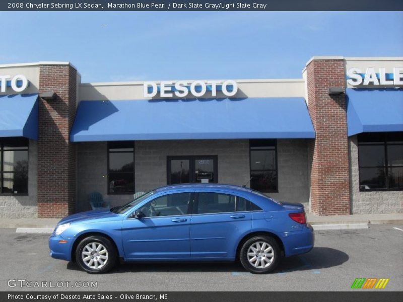 Marathon Blue Pearl / Dark Slate Gray/Light Slate Gray 2008 Chrysler Sebring LX Sedan