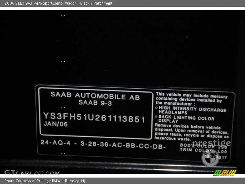 Black / Parchment 2006 Saab 9-3 Aero SportCombi Wagon