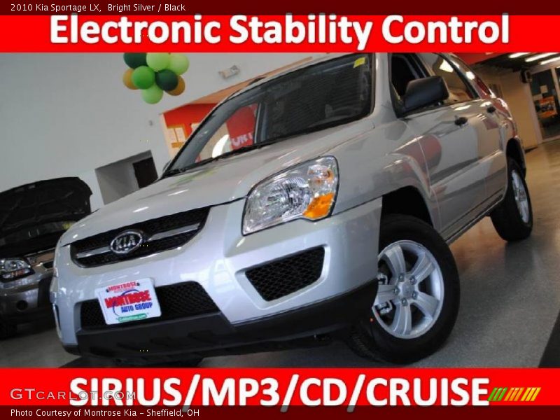Bright Silver / Black 2010 Kia Sportage LX