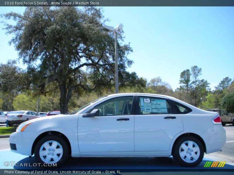 White Suede / Medium Stone 2010 Ford Focus S Sedan