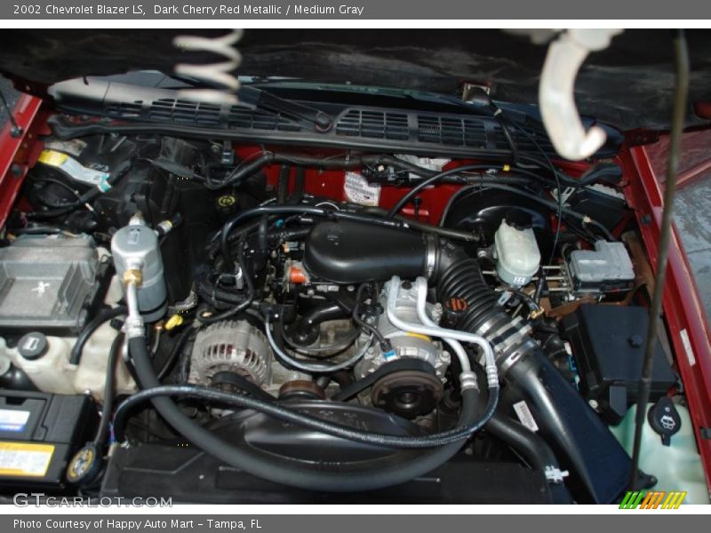Dark Cherry Red Metallic / Medium Gray 2002 Chevrolet Blazer LS
