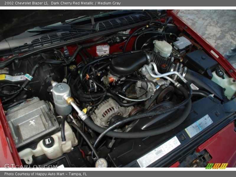 Dark Cherry Red Metallic / Medium Gray 2002 Chevrolet Blazer LS