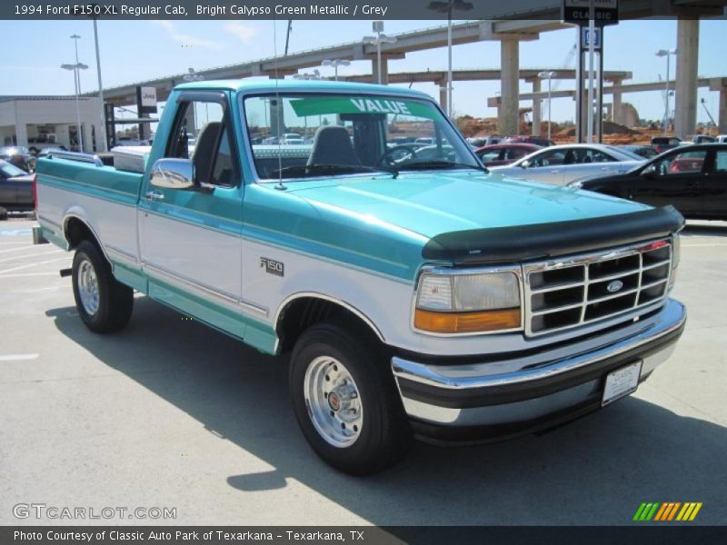 Bright Calypso Green Metallic / Grey 1994 Ford F150 XL Regular Cab