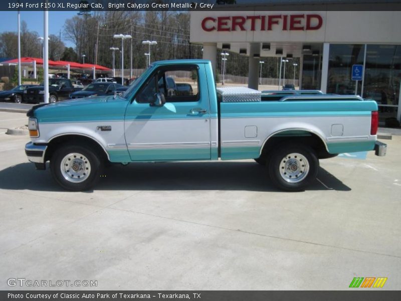 Bright Calypso Green Metallic / Grey 1994 Ford F150 XL Regular Cab