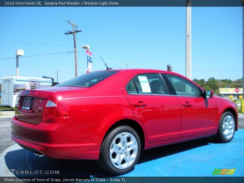 Sangria Red Metallic / Medium Light Stone 2010 Ford Fusion SE