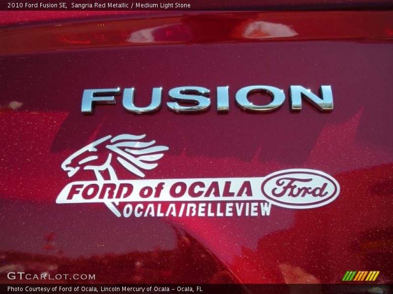 Sangria Red Metallic / Medium Light Stone 2010 Ford Fusion SE