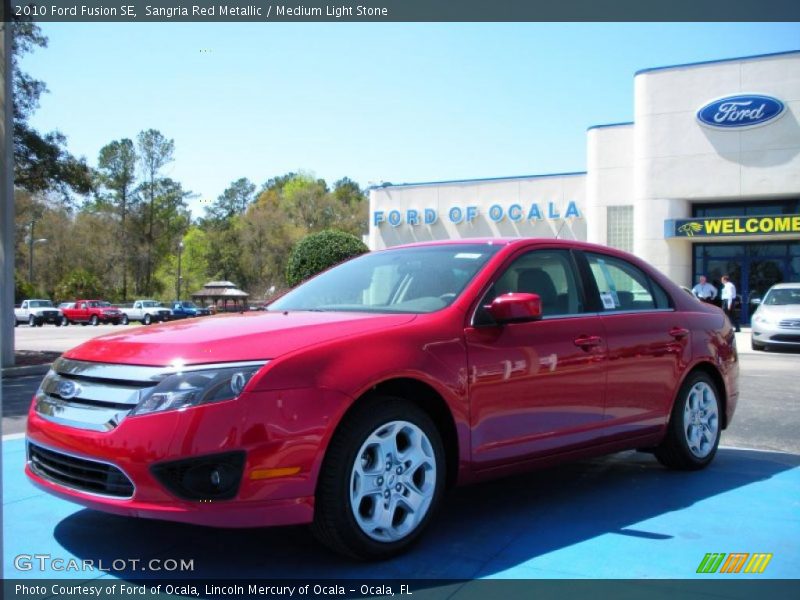 Sangria Red Metallic / Medium Light Stone 2010 Ford Fusion SE
