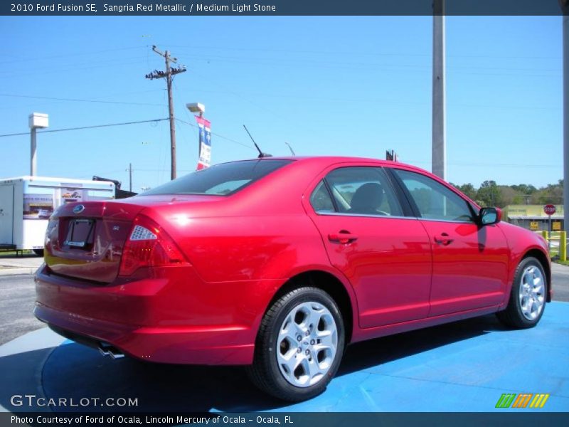 Sangria Red Metallic / Medium Light Stone 2010 Ford Fusion SE