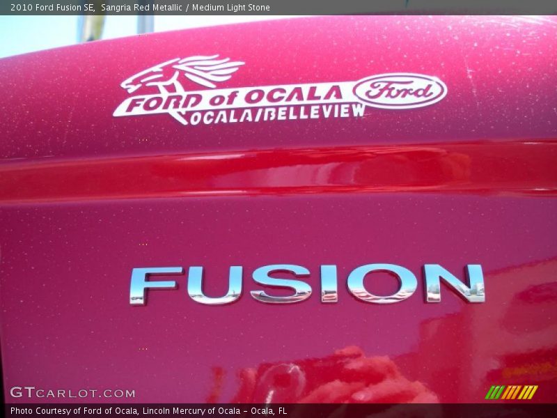 Sangria Red Metallic / Medium Light Stone 2010 Ford Fusion SE