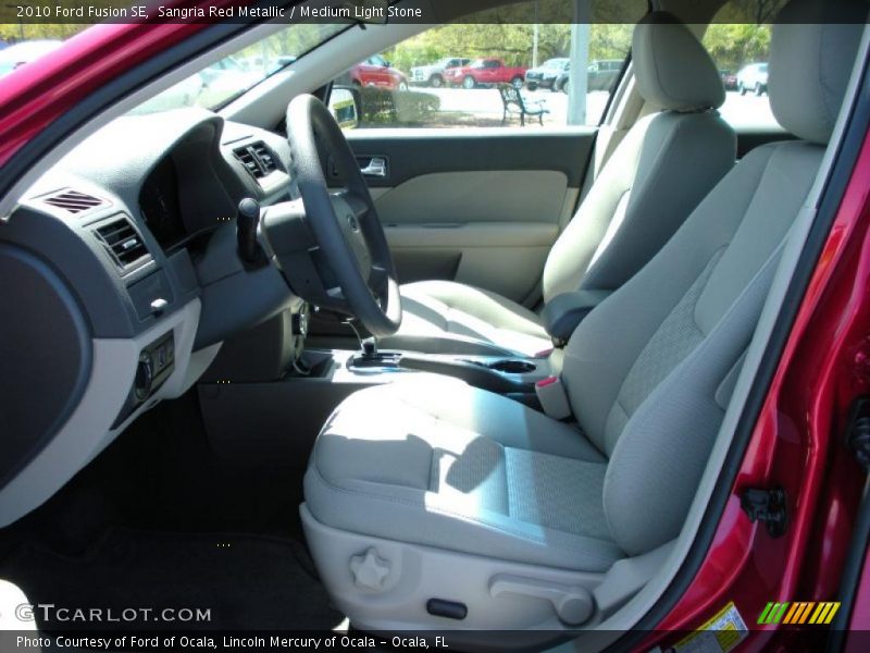 Sangria Red Metallic / Medium Light Stone 2010 Ford Fusion SE