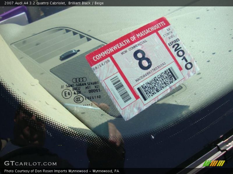 Brilliant Black / Beige 2007 Audi A4 3.2 quattro Cabriolet