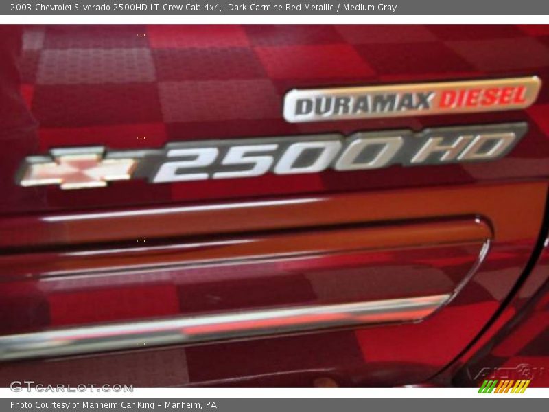 Dark Carmine Red Metallic / Medium Gray 2003 Chevrolet Silverado 2500HD LT Crew Cab 4x4
