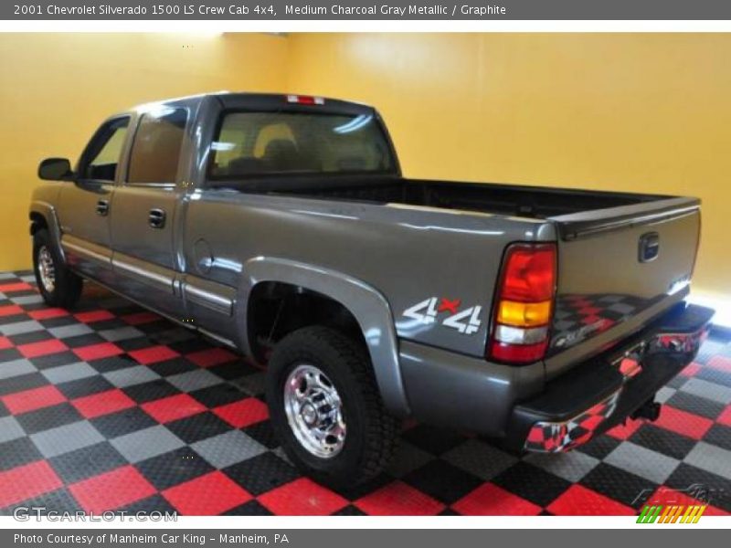 Medium Charcoal Gray Metallic / Graphite 2001 Chevrolet Silverado 1500 LS Crew Cab 4x4