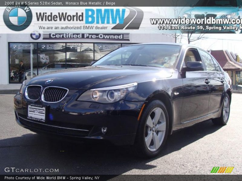 Monaco Blue Metallic / Beige 2008 BMW 5 Series 528xi Sedan