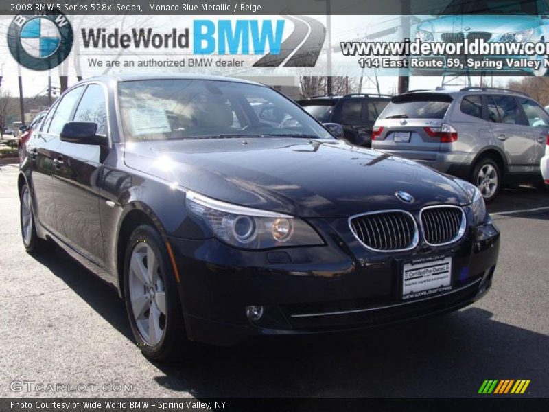Monaco Blue Metallic / Beige 2008 BMW 5 Series 528xi Sedan