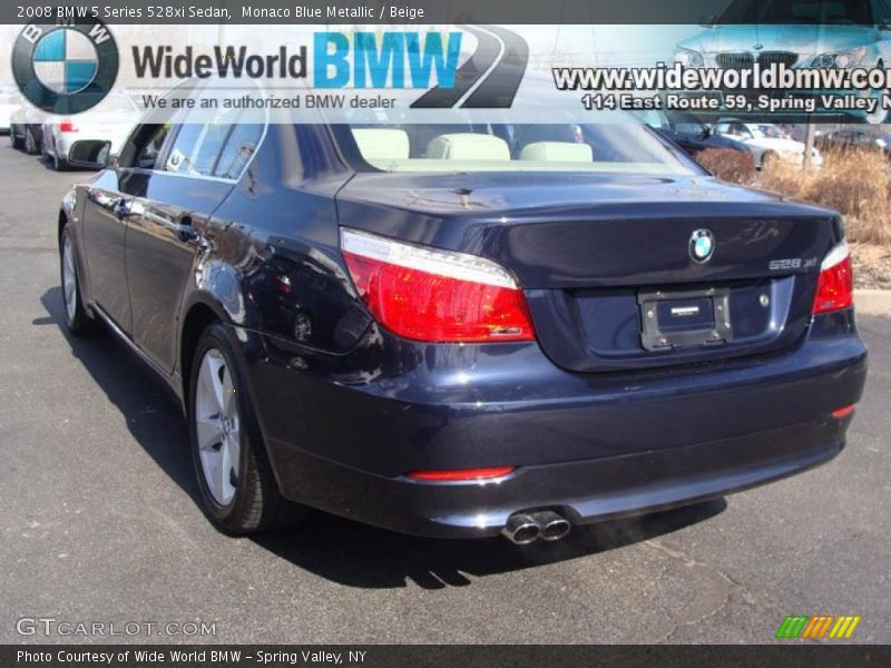 Monaco Blue Metallic / Beige 2008 BMW 5 Series 528xi Sedan