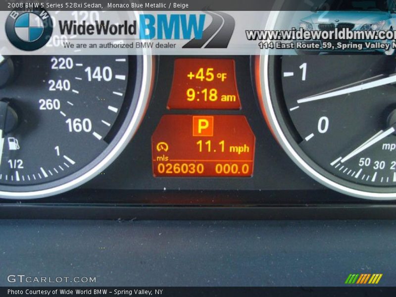 Monaco Blue Metallic / Beige 2008 BMW 5 Series 528xi Sedan