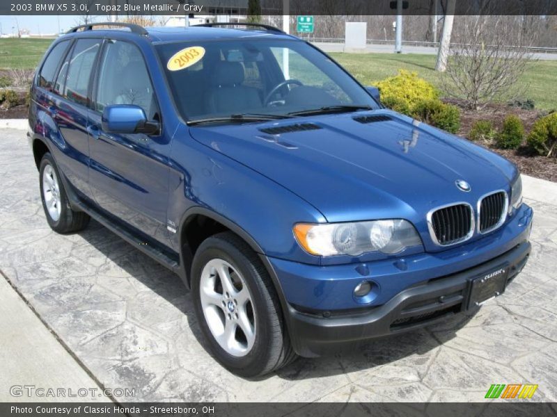 Topaz Blue Metallic / Gray 2003 BMW X5 3.0i