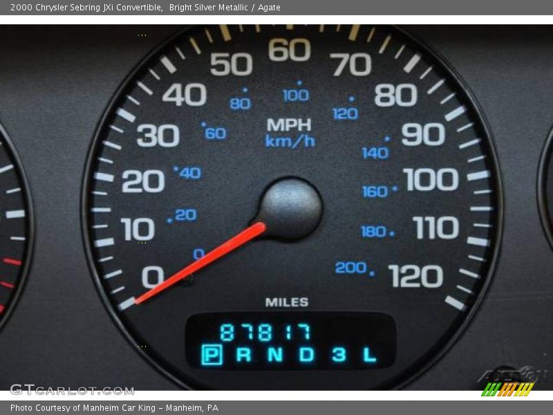 Bright Silver Metallic / Agate 2000 Chrysler Sebring JXi Convertible
