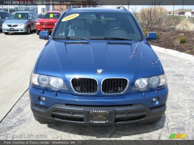 Topaz Blue Metallic / Gray 2003 BMW X5 3.0i
