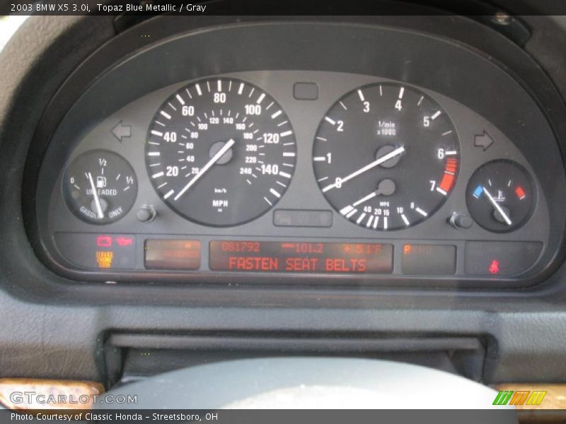 Topaz Blue Metallic / Gray 2003 BMW X5 3.0i