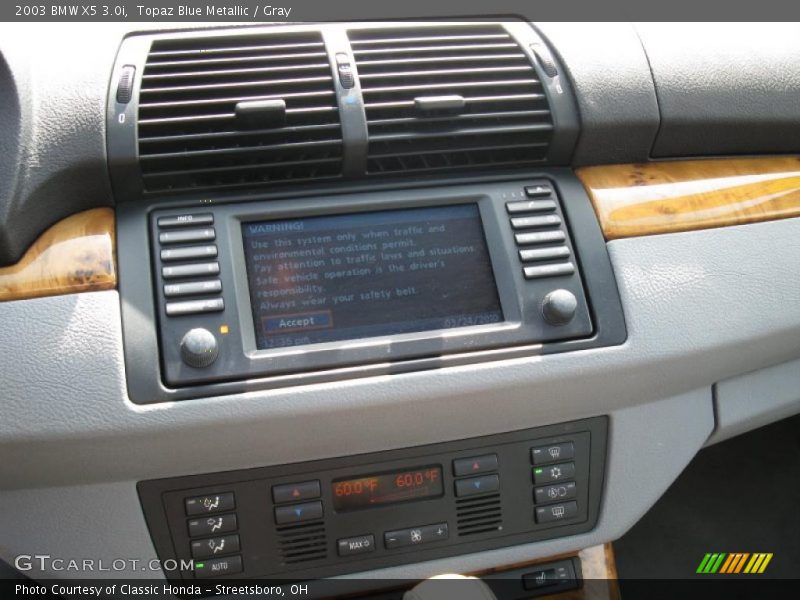 Topaz Blue Metallic / Gray 2003 BMW X5 3.0i