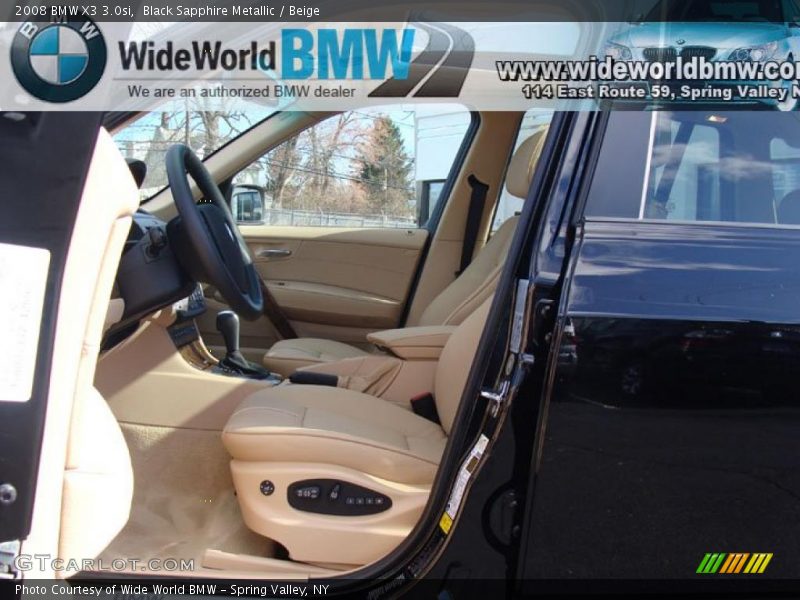 Black Sapphire Metallic / Beige 2008 BMW X3 3.0si