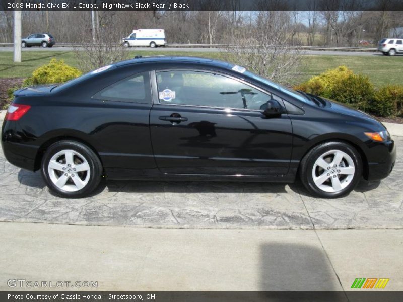 Nighthawk Black Pearl / Black 2008 Honda Civic EX-L Coupe