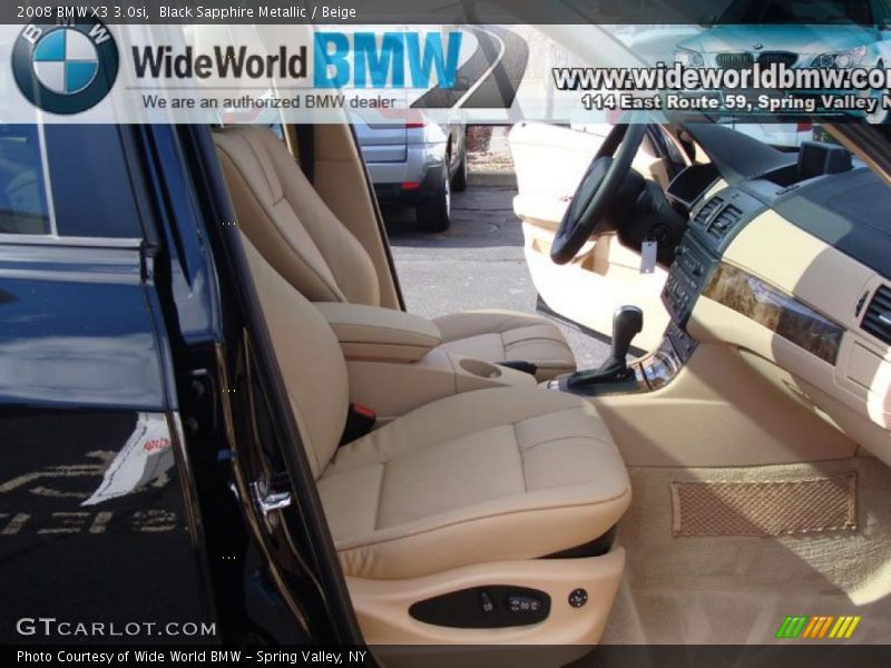 Black Sapphire Metallic / Beige 2008 BMW X3 3.0si