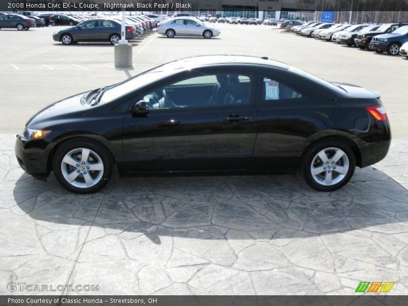 Nighthawk Black Pearl / Black 2008 Honda Civic EX-L Coupe