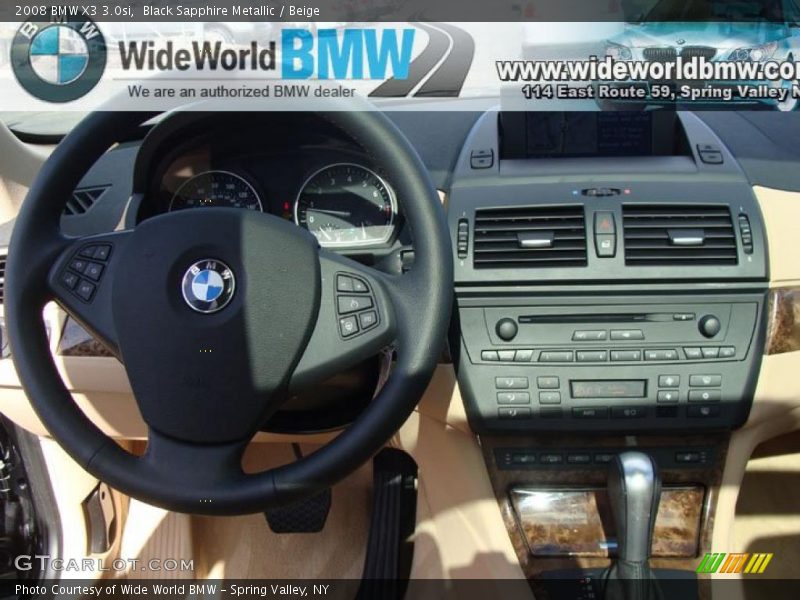Black Sapphire Metallic / Beige 2008 BMW X3 3.0si