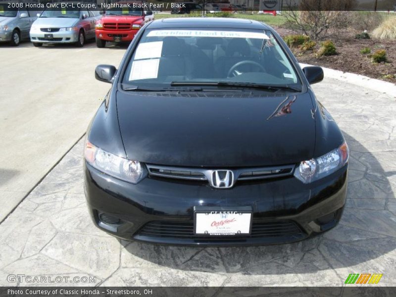 Nighthawk Black Pearl / Black 2008 Honda Civic EX-L Coupe