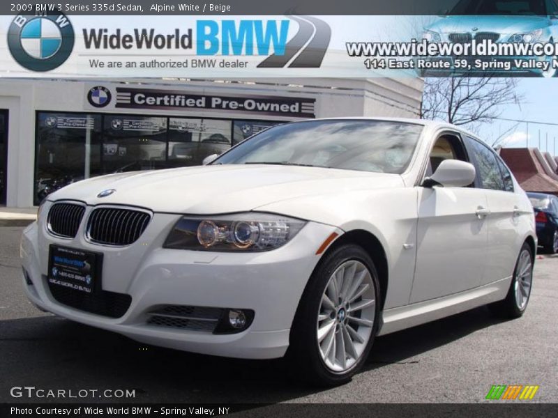 Alpine White / Beige 2009 BMW 3 Series 335d Sedan