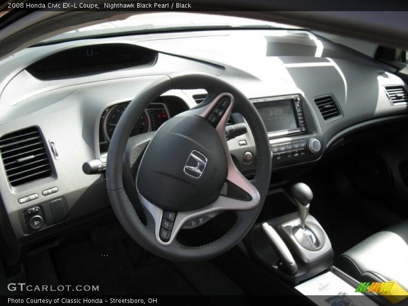 Nighthawk Black Pearl / Black 2008 Honda Civic EX-L Coupe