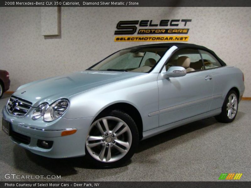 Diamond Silver Metallic / Stone 2008 Mercedes-Benz CLK 350 Cabriolet