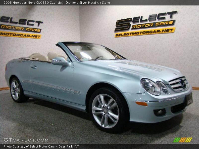 Diamond Silver Metallic / Stone 2008 Mercedes-Benz CLK 350 Cabriolet