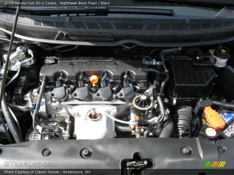 Nighthawk Black Pearl / Black 2008 Honda Civic EX-L Coupe