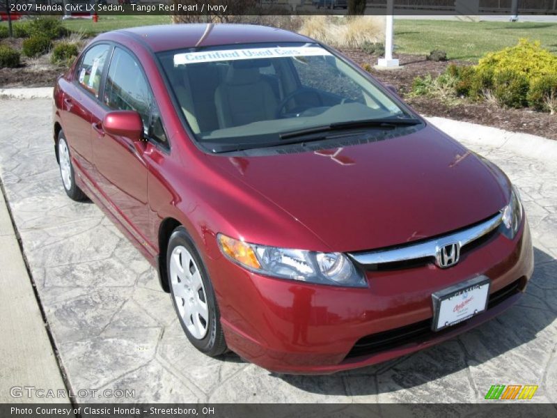Tango Red Pearl / Ivory 2007 Honda Civic LX Sedan