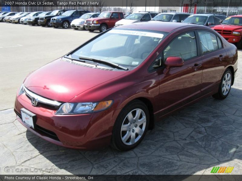 Tango Red Pearl / Ivory 2007 Honda Civic LX Sedan