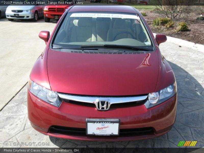 Tango Red Pearl / Ivory 2007 Honda Civic LX Sedan