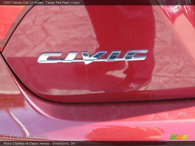 Tango Red Pearl / Ivory 2007 Honda Civic LX Sedan