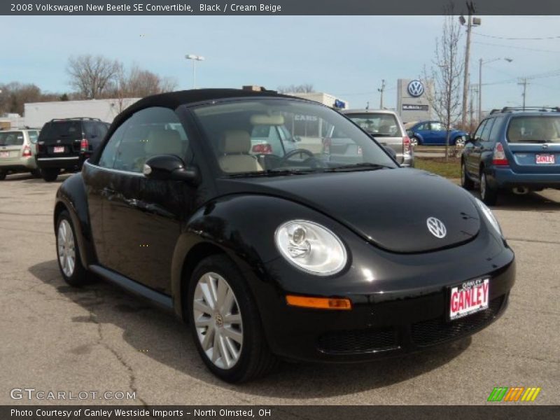 Black / Cream Beige 2008 Volkswagen New Beetle SE Convertible
