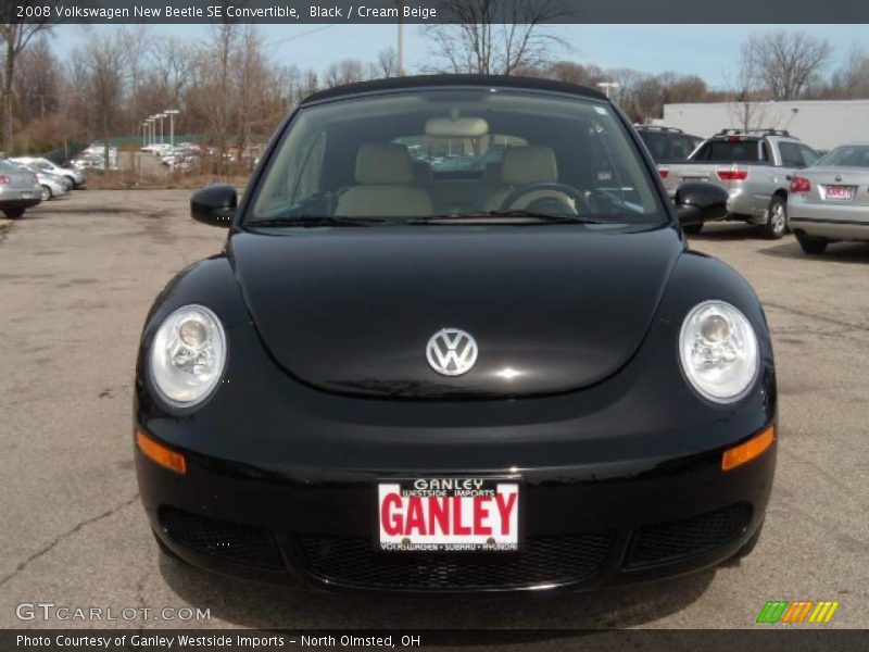 Black / Cream Beige 2008 Volkswagen New Beetle SE Convertible