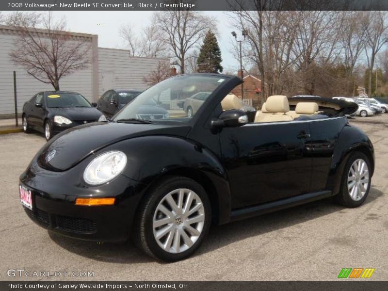 Black / Cream Beige 2008 Volkswagen New Beetle SE Convertible