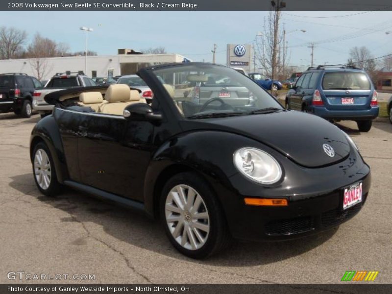 Black / Cream Beige 2008 Volkswagen New Beetle SE Convertible