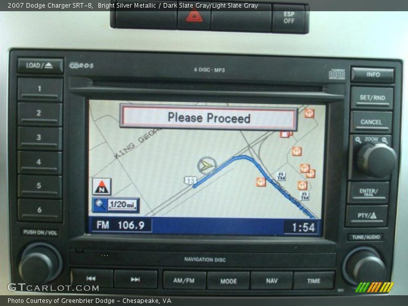 Bright Silver Metallic / Dark Slate Gray/Light Slate Gray 2007 Dodge Charger SRT-8