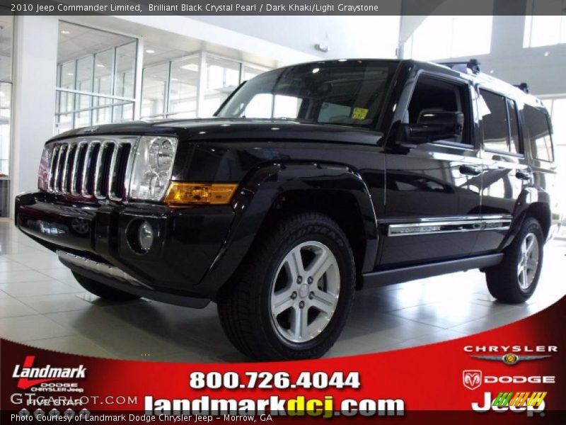 Brilliant Black Crystal Pearl / Dark Khaki/Light Graystone 2010 Jeep Commander Limited