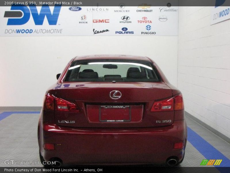 Matador Red Mica / Black 2006 Lexus IS 350